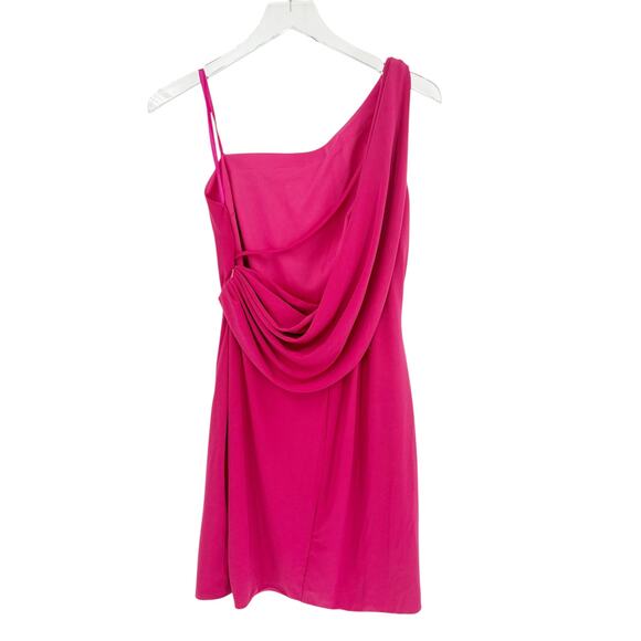 MAC DUGGAL Dress Size XS Evening Gown Magenta Fuchsia NEW Pink Mini One Shoulder - Picture 4 of 7